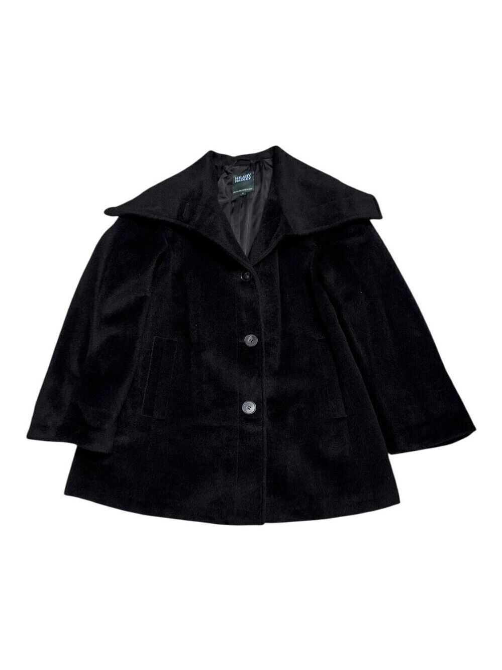 HILARY RADLEY Mohair Wool Luxury Designer Casual Winter Pea Coat Jacket Womens 4